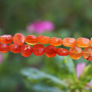 1 Strand Shaded Carnelian Faceted  Briolettes - Coin Shape Beads 7mm-9mm 8.5 Inches BR1232 - Tucson Beads