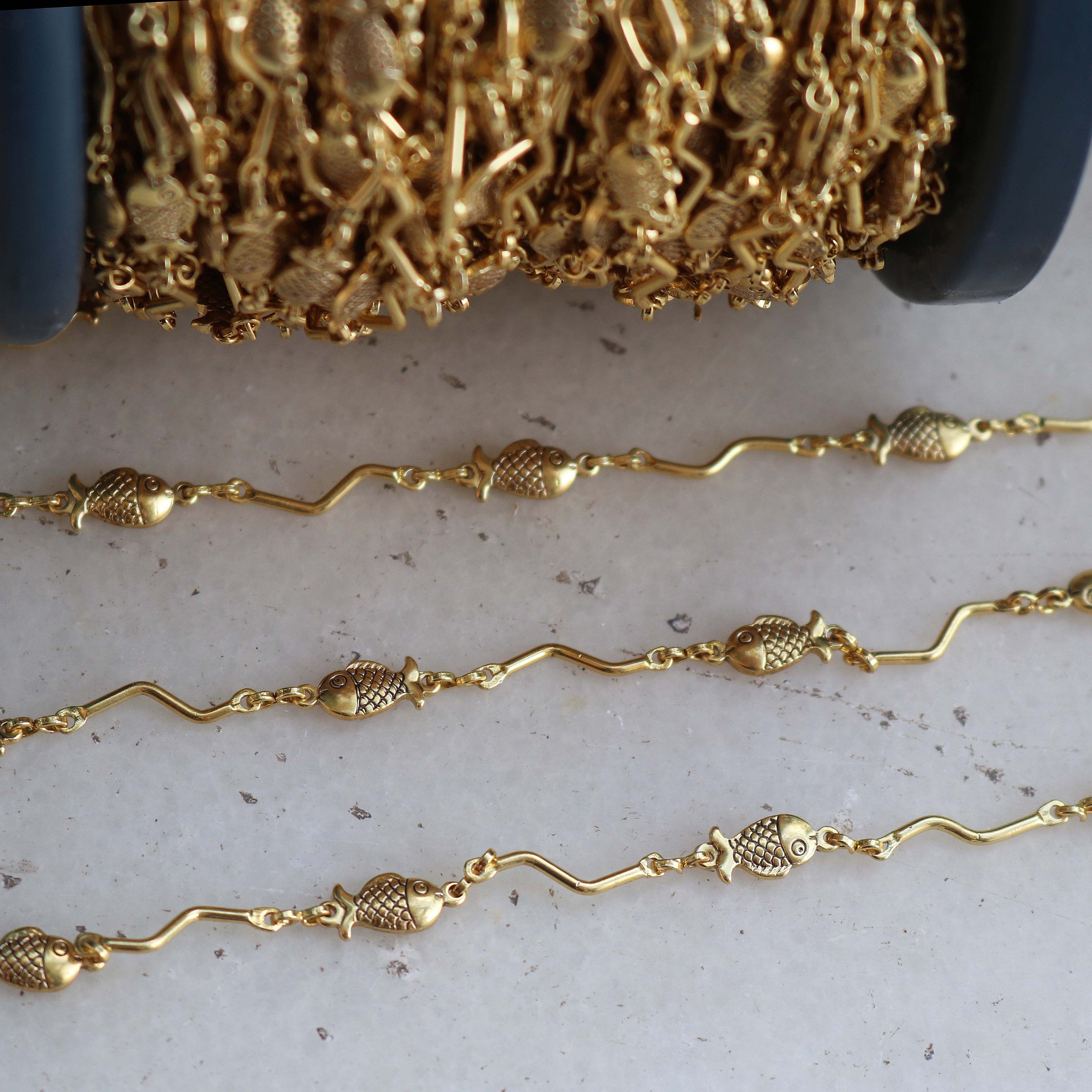 10feet U Shape Gold Chains for Jewelry Makingcopper Beaded 
