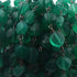 2 FEET Green Onyx Coin Shape Rosary Beaded Chain - Green Onyx Coin Beads Oxidized Silver Plated chain SC398