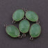 5 Pcs Green Chalcedony Oxidized Sterling Silver Faceted Oval Double Bail Connector - 20mmx11mm-21mmx11mm SS439