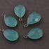 5 Pcs Blue Aqua Chalcedony Oxidized Silver Faceted Pear Single Bail Pendant - 18mmx11mm-19mmx11mm SS736