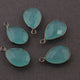 5 Pcs Blue Aqua Chalcedony Oxidized Silver Faceted Pear Single Bail Pendant - 18mmx11mm-19mmx11mm SS736 - Tucson Beads