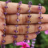 1 Feet Amethyst Rosary Style Beaded  Chain-- 5mm-8mm Amethyst Beads wire wrapped Oxidized Sterling Silver Chain SRC169