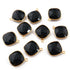 10 Pcs Black Onyx 925 Sterling Vermeil Faceted Cushion Shape Single Bail Pendant - 20mmx17mm SS091