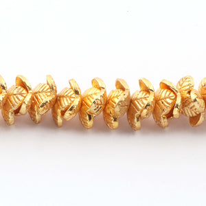 1 Strand 24k Gold Plated Designer Copper Casting Half Cap Beads - Jewelry - 9mmx4mm 8 Inches GPC139 - Tucson Beads