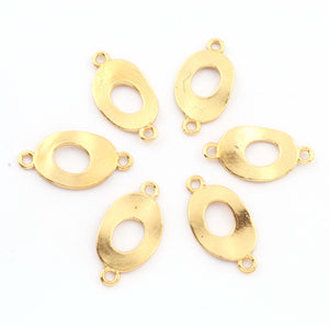 10 Pcs Gold Plated Twisted Oval Charm Connector - 24k Matte Gold Plated - Copper Gold Oval Connector 28mmx15mm GPC395 - Tucson Beads