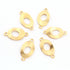 10 Pcs Gold Plated Twisted Oval Charm Connector - 24k Matte Gold Plated - Copper Gold Oval Connector 28mmx15mm GPC395