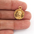 5 Pcs Designer Gold Plated Copper Victoria Queen Pendant - Victoria Coins Charm - Copper Round Pendant 18mmx14mm GPC078