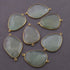 7 Pcs Green Chalcedony 24k Gold Plated Faceted Fancy Shape Double Bail Connector  37mmx25mm-43mmx27mm PC413