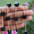 3 Feet Black Onyx Faceted Cube Beaded Chain - Black Onyx Faceted Cubes wire wrapped 24k Gold plated Rosary Chain 9mm-10mm SC415