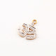 1 Pc Brilliant Cut Diamond 14k Solid Gold Om Charm Pendant--  Diamond Ohm Pendant- Yellow Gold Jewelry,  13mmx12mm GC004 - Tucson Beads