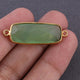 4 Pcs Green Chalcedony Faceted Rectangle Shape 24k Gold Plated Connector/Pendant  30mmX11mm-34mmX12mm PC220 - Tucson Beads