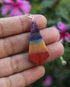 1 Pc Seven Chakra Bonded Palm Stone / Worry Stone / Fancy Shape Palm Stone / 7 Chakra Worry Stone/Healing Chakra/Multi Stone  HS059