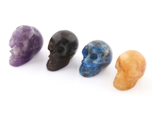 1Pc Skull 2inch, Gemstone Skull, Carved Gemstone Skull, Crystal skull, witchcraft crystal, healing crystals and stone (YOU CHOOSE) HS062 - Tucson Beads