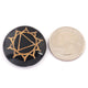 7 Pcs Set Black Obsidian Reiki Chakra Set ~ Perfect Healing,   Round Engraved Set Healing Gemstone 30mm HS065 - Tucson Beads