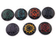 7 Pcs Set Black Obsidian Reiki Chakra Set ~ Perfect Healing,   Round Engraved Set Healing Gemstone 30mm HS069 - Tucson Beads