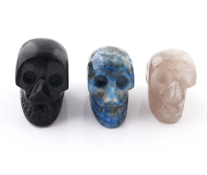 1 Pc Skull 2inch, Gemstone Skull, Carved Gemstone Skull, Crystal skull, witchcraft crystal, healing crystals and stone (YOU CHOOSE) HS075 - Tucson Beads