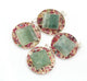 1 PC Round Amazonite  Chakra Green Round Shape Pendant- Reiki Healing Stone Crystal Energy 925 Silver Plated Pendant 36mmx13mm HS147 - Tucson Beads