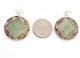 1 Pcs Round Amazonite  Chakra Green Round Shape Pendant- Reiki Healing Stone Crystal Energy 925 Silver Plated Pendant 36mmx31mm HS151 - Tucson Beads