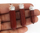 1 PC Brown Jasper Agate Pencil Point Gemstone Crystal 925 Silver Plated Pendant - Silver Toned Ornate Pendant 36mmx9mm-48mmx10mm HS175 - Tucson Beads