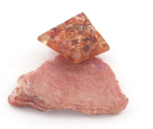 2 Pcs Peach Moonstone Orgone Pyramid, EMF Protection Reiki Healing Crystal Pyramid,  Spiritual Healing Orgone Energy 26x19mm HS218 - Tucson Beads