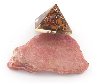 2 Pcs Brown Eye Tiger Baby Orgone Pyramid, EMF Protection Reiki Healing Crystal Pyramid,  Spiritual Healing Orgone Energy 26x19mm HS216 - Tucson Beads