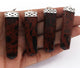 1PC Mahagony Obsidian Flat Pencil Cap Gemstone Pendant,Bonded Pendant Healing Stones Silver Plated Cap Pencil Pendant 58x15mm-59x15mm HS220 - Tucson Beads