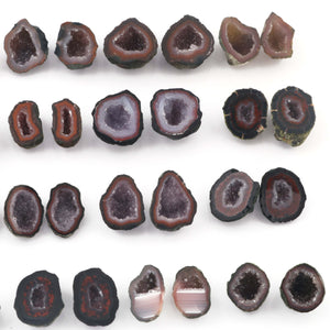 Natural Tabasco Geode Pairs -- With Sparkling Druzy Drusy Cabochon Cab Wholesale For Designer  Matching Pair  #046 - Tucson Beads