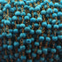 5 Feet Turquoise Stablized Rondelles 3mm-3.5mm 24k Gold Plated Rosary Beaded Chain - wire wrapped chain SC399