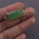 4 Pcs Green Chalcedony Faceted Rectangle Shape 24k Gold Plated Connector/Pendant  30mmX11mm-34mmX12mm PC220 - Tucson Beads