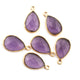22 Pcs Amethyst Faceted Pear Shape 24k Gold Plated Single Bail Pendant - Pear Drop Pendant 19mmx16mm-25mmX15mm PC233 - Tucson Beads