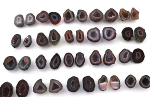 Natural Tabasco Geode Pairs -- With Sparkling Druzy Drusy Cabochon Cab Wholesale For Designer  Matching Pair  #024 - Tucson Beads