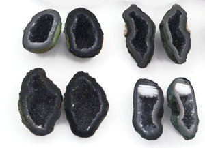 Natural Tabasco Geode Pairs -- With Sparkling Druzy Drusy Cabochon Cab Wholesale For Designer  Matching Pair  #047 - Tucson Beads