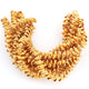 1 Strand 24k Gold Plated Designer Copper Casting Half Cap Beads - Jewelry - 9mmx4mm 8 Inches GPC139 - Tucson Beads