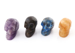 1Pc Skull 2inch, Gemstone Skull, Carved Gemstone Skull, Crystal skull, witchcraft crystal, healing crystals and stone (YOU CHOOSE) HS062 - Tucson Beads