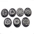 7 Pcs Set Black Obsidian Oval Reiki Chakra Set ~ Perfect Healing,   Engraved Set Healing Gemstone 40mmx28mm HS067