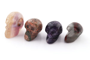 Skull 2inch, Gemstone Skull, Carved Gemstone Skull, Crystal skull, witchcraft crystal, healing crystals and stone (YOU CHOOSE) HS074 - Tucson Beads