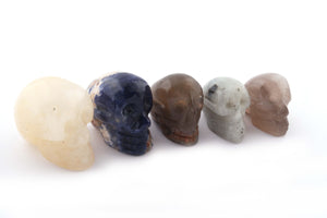 1 Pc Skull 2inch, Gemstone Skull, Carved Gemstone Skull, Crystal skull, witchcraft crystal, healing crystals and stone (YOU CHOOSE) HS076 - Tucson Beads