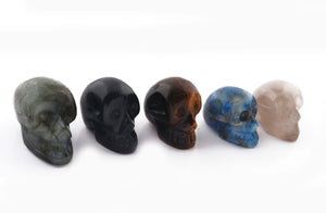 1 Pc Skull 2inch, Gemstone Skull, Carved Gemstone Skull, Crystal skull, witchcraft crystal, healing crystals and stone (YOU CHOOSE) HS077 - Tucson Beads