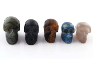 1 Pc Skull 2inch, Gemstone Skull, Carved Gemstone Skull, Crystal skull, witchcraft crystal, healing crystals and stone (YOU CHOOSE) HS077 - Tucson Beads