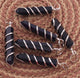 Black Sandstone  Spiral Wire Wrapped Pencil Point Pendant Gemstone- Silver Wire Wrapped Pendant HS0111 - Tucson Beads