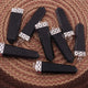 1 PC Black Onyx Flat Pencil  Cap Gemstone Pendant, Bonded Pencil  Pendant Healing Stones Silver Plated Cap Pencil Pendant HS135 - Tucson Beads
