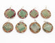 1 PC Round Green Aventurine  Chakra Orgone Round Shape Pendant- Reiki Healing Stone Crystal Energy 925 Silver Plated Pendant 36mmx13mm HS142 - Tucson Beads