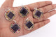1 PC Round Amethyst  Chakra Purple  Round Shape Pendant- Reiki Healing Stone Crystal Energy 925 Silver Plated Pendant 36mmx13mm HS146 - Tucson Beads