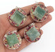 1 PC Round Amazonite  Chakra Green Round Shape Pendant- Reiki Healing Stone Crystal Energy 925 Silver Plated Pendant 36mmx13mm HS147 - Tucson Beads