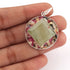 1 Pcs Round Green Aventurine  Chakra Orgone Round Shape Pendant- Reiki Healing Stone Crystal Energy 925 Silver Plated Pendant HS152