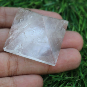 2 Pcs Crystal Quartz Pyramid, Pyramid Shaped Crystal Quartz Stone - Reiki Healing Crystal Pyramid, 33mmx29mm HS276 - Tucson Beads