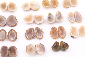 Natural Tabasco Geode Pairs -- With Sparkling Druzy Drusy Cabochon Cab Wholesale For Designer  Matching Pair  #290 - Tucson Beads