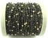 5 Feet Black Spinel  and Gold Pyrite Black Wire  Wrapped Beaded Chain - Black Spinel  Beads in Black wire wrapped chain Bdb073
