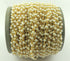50 Feet Glass Pearl Rosary Style Beaded Chain - BULK Wholesale Imitation Pearl Beads Wire Wrapped 24k Gold Plated Chain BDG032